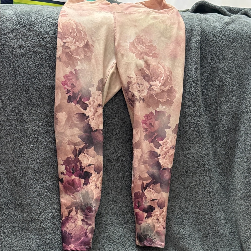 Floral Women's Leggings - Pink and Purple